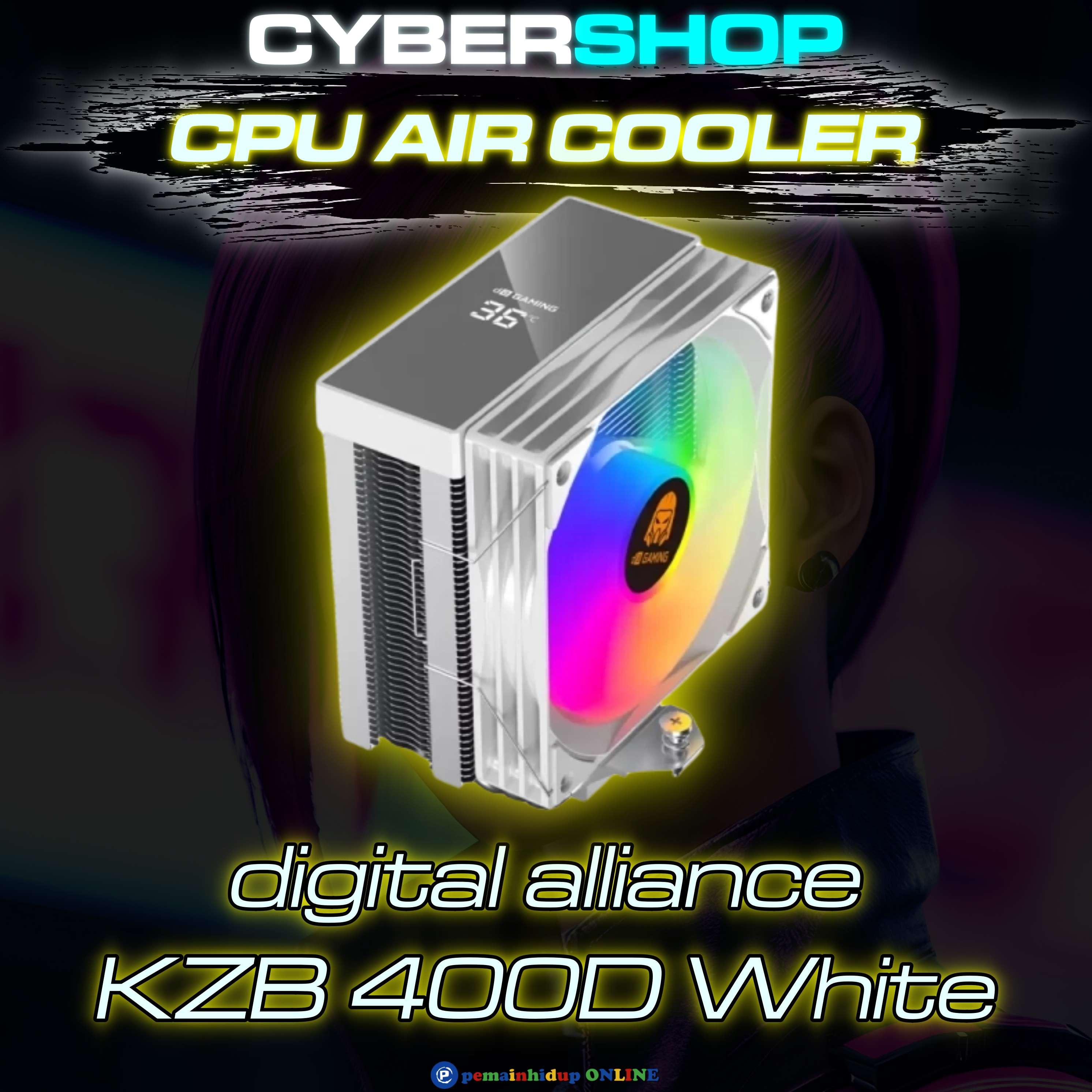 Digital Alliance KAZE AIR B400 DIGITAL ARGB CPU Cooler White