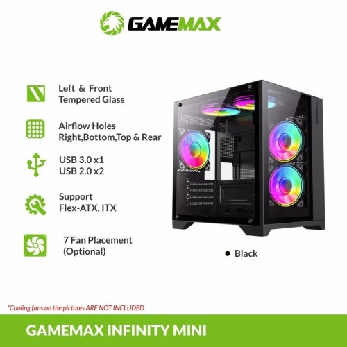 Casing Gamemax Infinity Mini PC Case BLACK